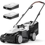 Litheli Lawn Mower 16” Electric Lawn Mower for Yards Garden, Lightweight Cordless Lawn Mower with 6-Position Height Adjustment, 2 * 20V 4.0Ah Battery and Charger Included