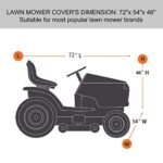 Riding Lawn Mower Cover Waterproof Heavy Duty Tractor Cover Fits Decks up to 54″, Universal Fit Outdoor Lawn Mower Covers with Drawstring Storage Bag (72″L x 54″W x 46″H)