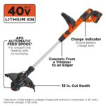 Black+Decker 40V MAX String Trimmer and Edger Kit, Cordless, 13 inch, 2-in-1, Battery and Charger Included (LST140C)