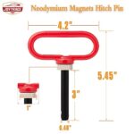Magnetic Hitch Pin – Heavy Duty Ultra Strong Neodymium Magnet Trailer Gate Pin for Easy One-Handed Hook On & Off, for Lawn Mower Trailer Hitch Pin and Tow Behind Attachments