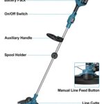 WESCO Grass Trimmer/Edger/Mini-Mower (2 x 2.0Ah Batteries & Charger Included), 40-Volt, 13-Inch Cutting Diameter, 180° Adjustable Handles