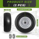 11×4.00-5 Lawn Mower Tires Flat Free for Zero Turn Lawn Mowers Front Tires, 11×4-5 Solid Smooth Tread Tire With 3/4″ or 5/8″ Bushing, 3.4″-4″-4.5-5″ Centered Hub, Universal Adapter Kit