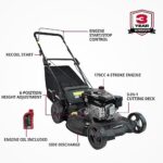 PowerSmart 21 in. 170cc 3-in-1 Gas Walk-Behind Push Lawn Mower with Grass Bag, Black (DB8621PR)