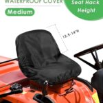 PACETAP Waterproof Cover for Riding Lawn Mower Seat, Durable Universal Tractor Outdoor Seat Cover Fits Kubota, for Cub Cadet, for Kubota, for Mahindra, for Husqvarna (Black,Medium)