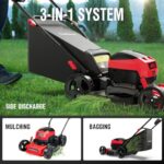 PowerSmart 40V 17″ Cordless Electric Lawn Mower, 3-in-1 Brushless Push Lawn Mower with 4.0Ah Battery & Charge