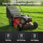 PowerSmart 21″ B&S Engine 140cc Self-Propelled Lawn Mower – Durable Steel Deck, 6-Height Adjustments, 3-in-1 Mulching Versatility