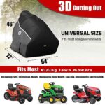 LI LIBZAKI 420D Riding Lawn Mower Cover, Waterproof Tractor Cover Fits Decks up to 54″,Universal fit for John Deere, EGO, Toro, Craftsman, Husqvarna and More -72″L x 54″W x 46″H-Gray