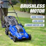 BILT HARD 40V 17″ Brushless Cordless Lawn Mower, 2-in-1 Electric Lawn Mower, Push Lawnmower with 6-Position Height Adjustment, 2 x 4.0Ah Batteries & Dual Charger Included