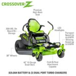 Greenworks PRO 80V 42” Electric Zero Turn Lawn Mower, Includes (6) 5.0Ah Batteries and (3) Dual Port Turbo Chargers