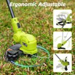 JAGROM 12-inch 20V Cordless String Trimmer with Fast Charger, 2 X 2.0Ah Battery Powered with Auto Line Feed, Lawn Edger with 8 Pcs Grass Cutter Spool Line and 2 Spool Cap