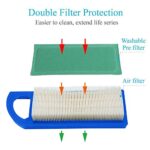 HOODELL 2 Pack 697153 Air Filter, Compatible with Briggs and Stratton 698083 795115, John Deere gy20573, Premium Lawn Mower Air Cleaner