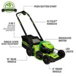 Greenworks 80V 21″ Cordless Battery Push Lawn Mower,16″ Cordless Battery String Trimmer & 730 CFM Leaf Blower,Combo Kit w/ (1) 4.0Ah Battery (1)2.5 Ah Battery and (2)Charger