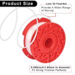 Dilsuaco CMZST0653 8pcs String Trimmer Spool Line(0.065″,30Ft) with Cap Head, Compatible with Craftsman CMCST900,CMESTA900,CMESTE920,CMZST98020,CMCST915,CMEST913,CMZST120SC (CMZST0653-8pcs)