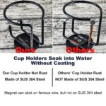 Magnetic Cup Holder, SUS 304 Stainless Steel Magnetic Drink Holder Can Holder for Tractor Truck Mower Car Treadmill Toolbox – Horizontal Surface Mounting Pack of 1